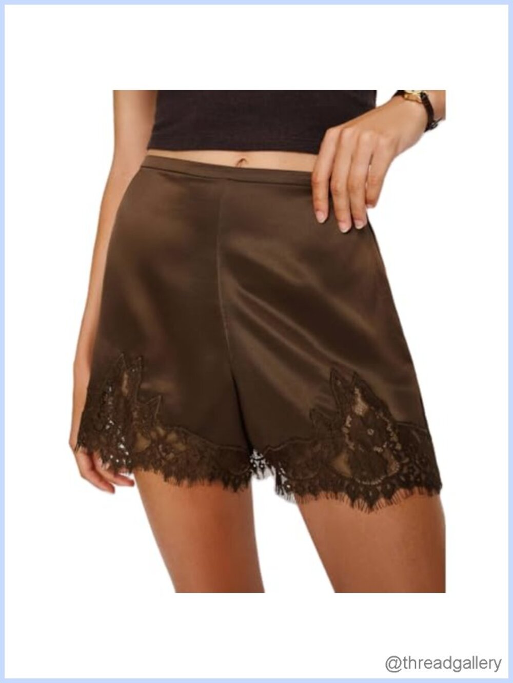 Satin Silk Lace Shorts Low Rise Micro Mini